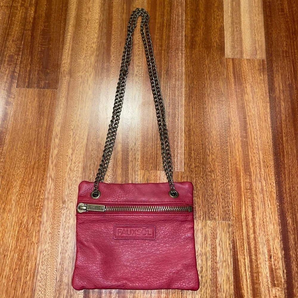 FauxSol Red Vegan Leather Purse